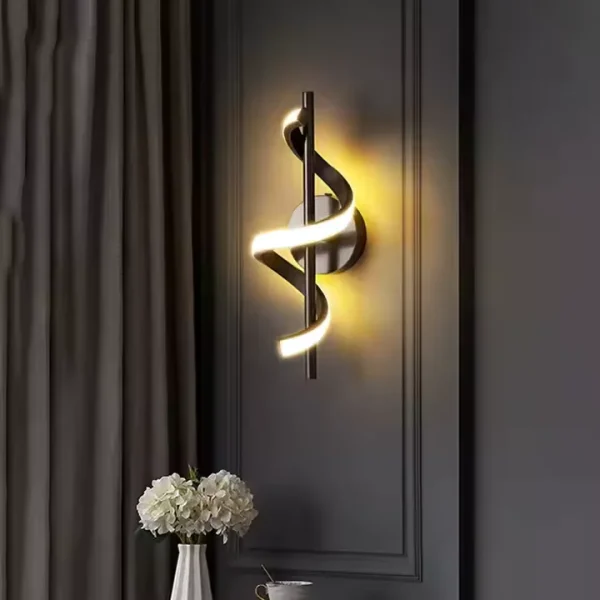 Lámpara de pared espiral negro - Imagen 2