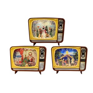 TV Retro Navideño con Luces y Música